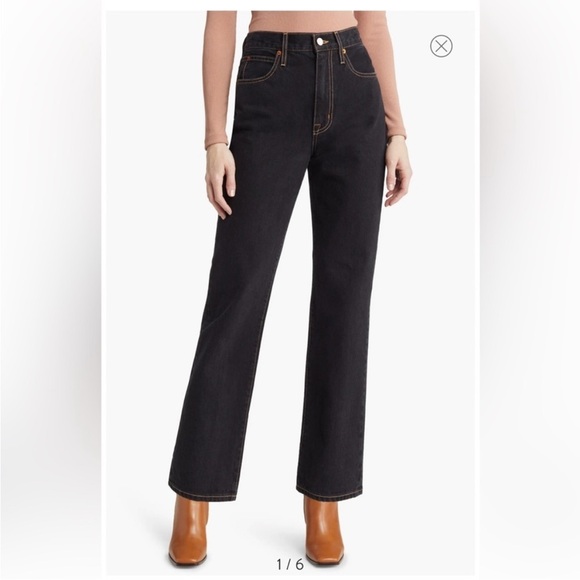 SLVRLAKE | London Jeans High Rise Straight Leg Dark Wash Size 25 - Picture 1 of 9